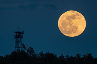 the full moon in the night sky