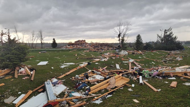 Tornado damage in Blair, Nebraska