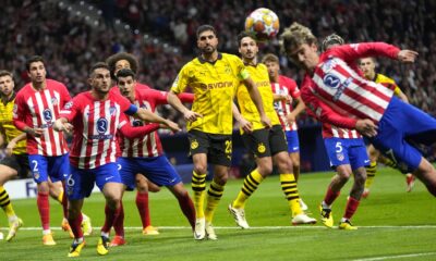 Atletico Madrid beats Dortmund 2-1 at home in first leg of Champions League quarterfinals