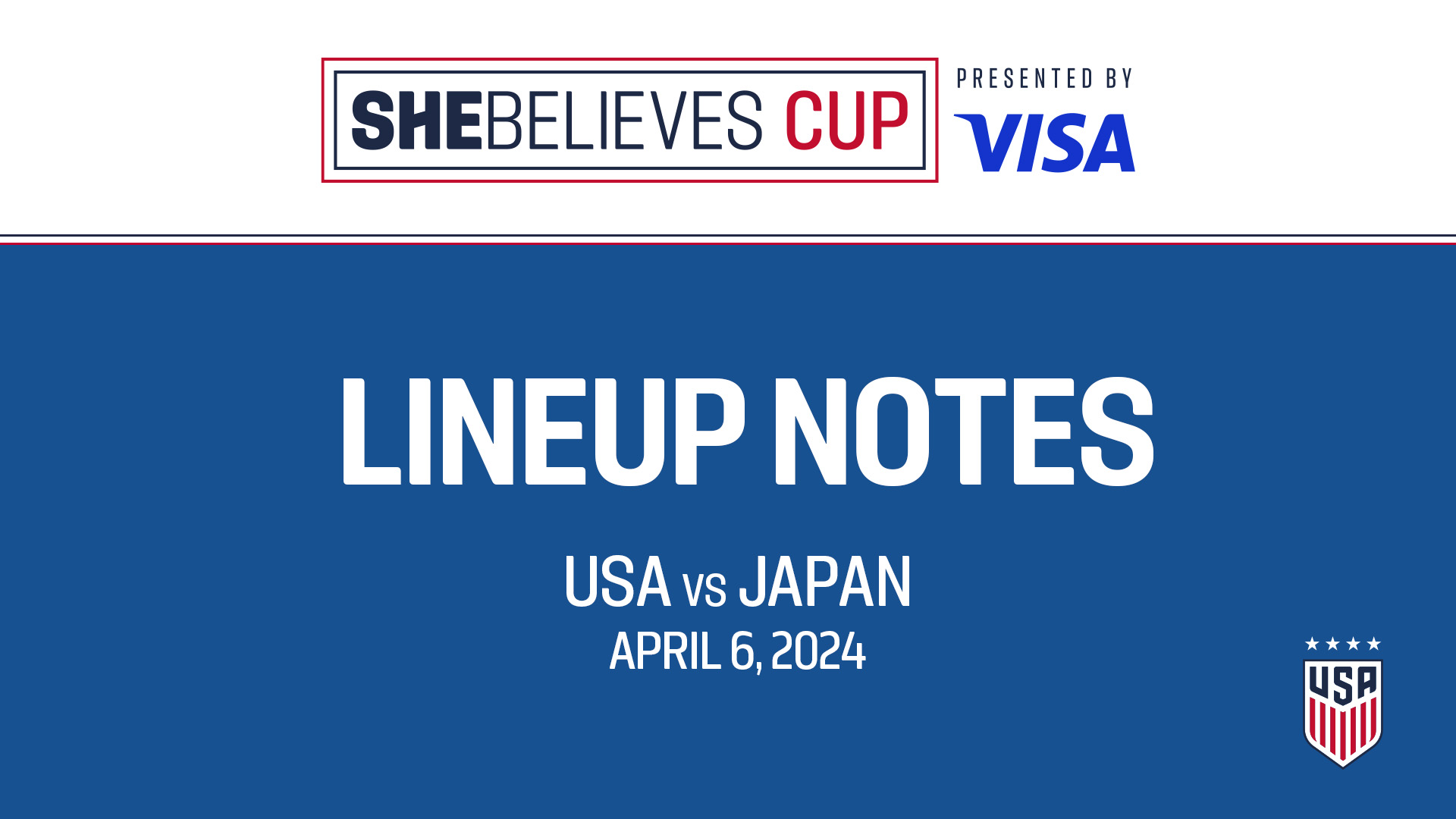 USWNT vs. Japan: Starting XI & Lineup Notes | 2024 SheBelieves Cup Semifinal