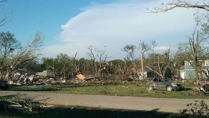 Tornado damage in Westmoreland, Kansas