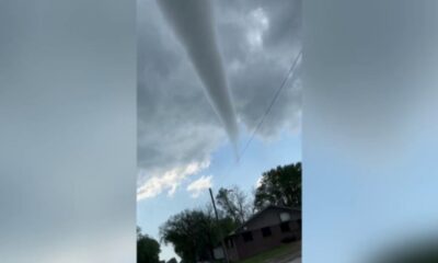 Video of Kansas EF-3 tornado shows funnel spinning above man's head