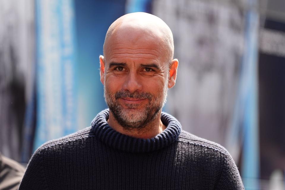 Pep Guardiola’s Manchester City need to beat West Ham in their final game at the Etihad Stadium on Sunday (Zac Goodwin/PA) (PA Wire)