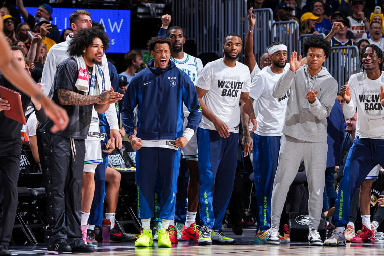 Minnesota Timberwolves team celebrates.