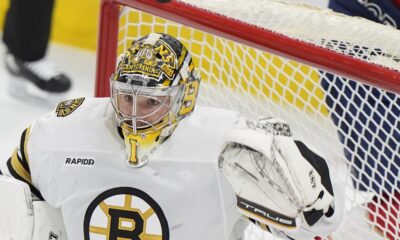 Boston Bruins win first game of series; Swayman stops 38 shots