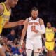 May 19, 2024; New York, New York, USA; New York Knicks guard Jalen Brunson (11) flexes his left hand during the third quarter of game seven of the second round of the 2024 NBA playoffs against the Indiana Pacers at Madison Square Garden. Mandatory Credit: Brad Penner-USA TODAY Sports