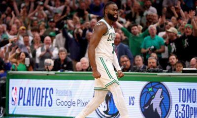 Jaylen Brown's 3 rescues Celtics in Game 1 thriller vs. Pacers