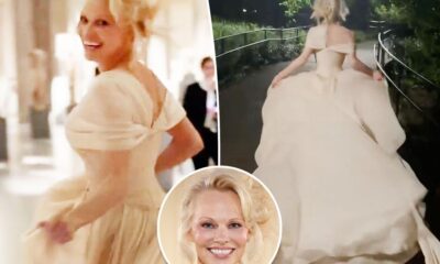 Pamela Anderson runs through museum, Central Park in gown after 2024 Met Gala