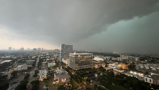 Storm clouds move over Houston