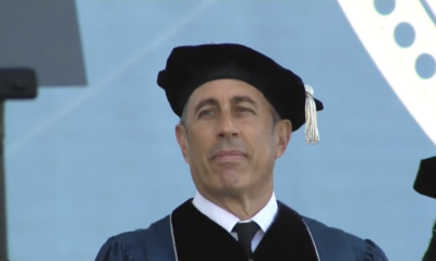 Students walk out as Jerry Seinfeld, a recent Israel advocate, delivers Duke commencement address