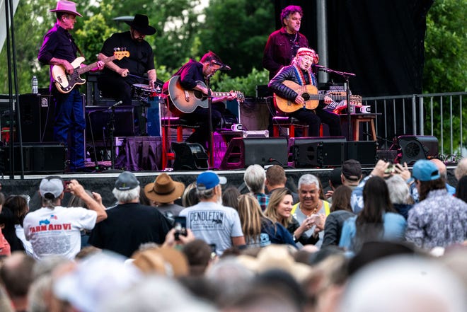 Willie Nelson and Family performs at Lauridsen Amphitheater at Water Works Park on Saturday, May 25, 2024, in Des Moines.