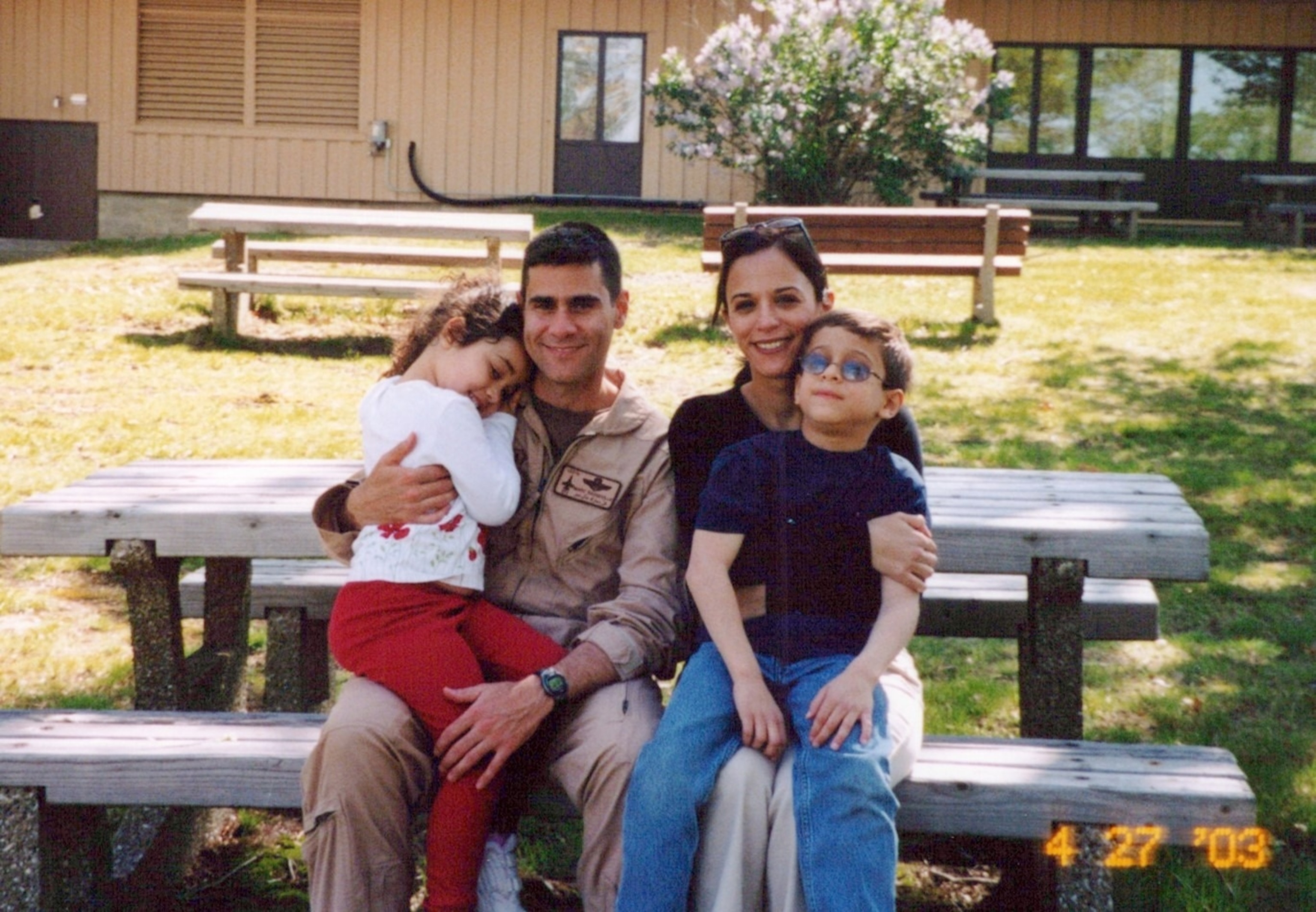 PHOTO: Lt. Gen. Marc Sasseville is seen with his wife, Karin Sasseville, and two young children.