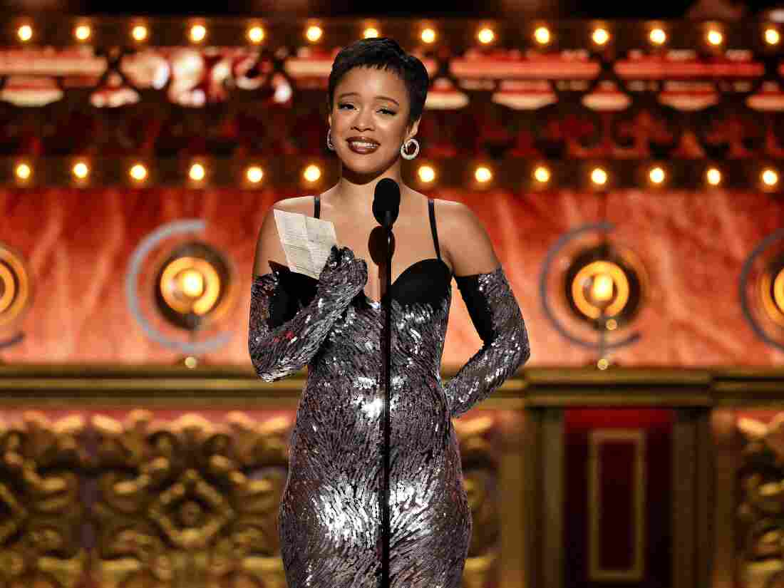 Maleah Joi Moon accepts the Best Leading Actress in a Musical award for Hell’s Kitchen onstage during The 77th Annual Tony Awards.