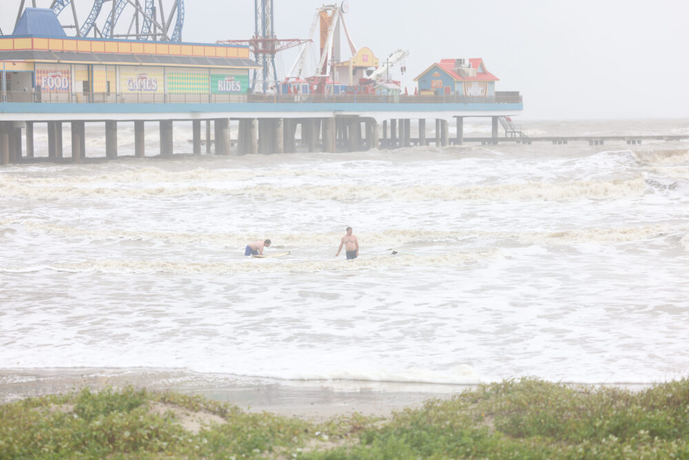 Surfing in Galveston