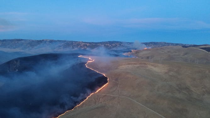 Corral Fire line in California