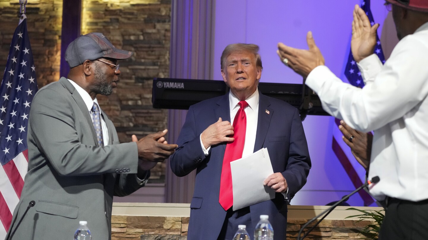 Trump courts voters at Black church and MAGA events in Michigan