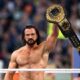 Drew McIntyre reacts after defeating Seth Rollins to win the WWE World Heavyweight Championship during Night Two at Lincoln Financial Field on April 07, 2024 in Philadelphia, Pennsylvania.