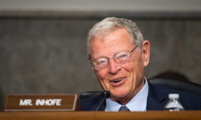 Sen. James M. Inhofe, R-Okla., speaks at a 2021 Armed Services Committee hearing.