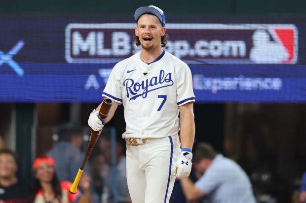 The Kansas City Royals’ Bobby Witt Jr. bats during the...