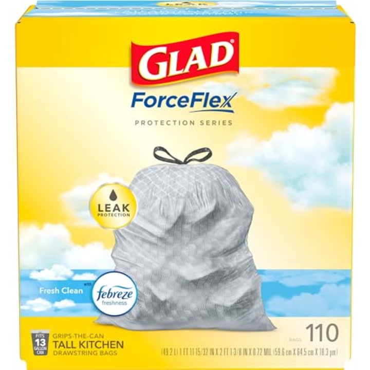 Glad ForceFlex Tall Kitchen Drawstring Trash Bags