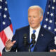 President Joe Biden speaks during a press conference at the close of the 75th NATO summit at the Walter E. Washington Convention Center on Thursday.