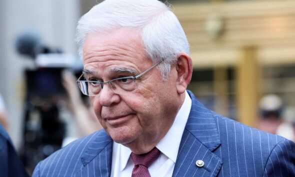 U.S. Senator Robert Menendez (D-NJ) exits Federal Court following his bribery trial in connection with an alleged corrupt relationship with three New Jersey businessmen, in New York City, U.S., July 16, 2024.