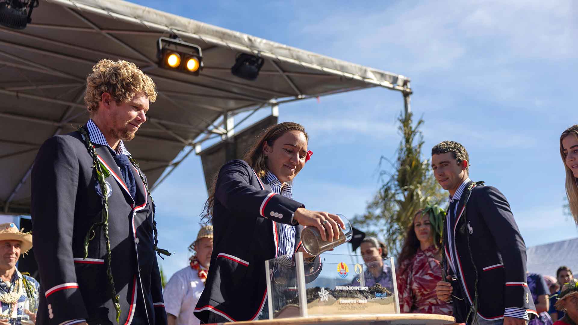 Olympic surfing holds Opening Ceremony in Tahiti with sand, dance, drums