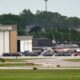 Former President Donald Trump's plane landed at 128 Air Refueling Wing on Sunday, July 14, 2024 in Milwaukee, Wis.