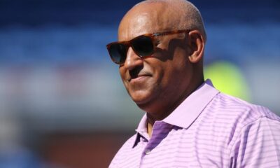 Omar Minaya, is shown as the Mets practice, Saturday, March 2, 2019.