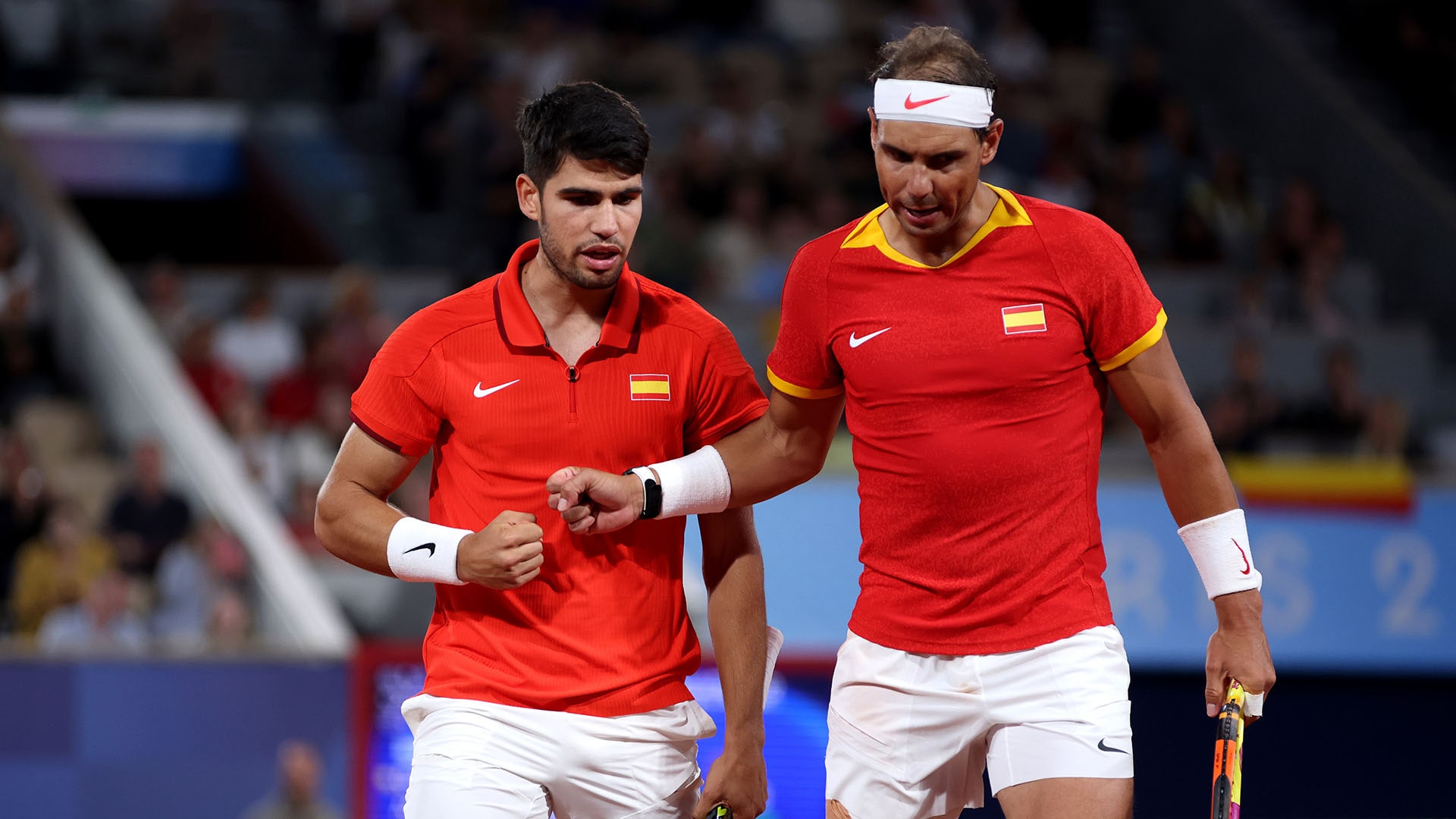 Rafael Nadal and Carlos Alcaraz roar to opening doubles victory in 'Nadalcaraz' debut