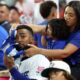 Teoscar Hernandez and wife Jennifer during the Home Run Derby.