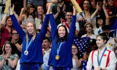 Torri Huske, Gretchen Walsh win gold, silver in women's 100 butterfly