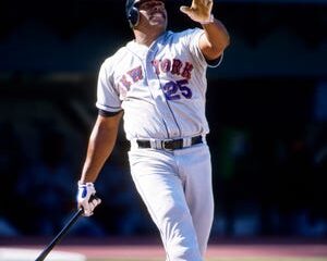 New York Mets right fielder Bobby Bonilla at the plate against the Florida Marlins at Dolphin Stadium during the 1999 season. Mandatory Credit: RVR Photos-USA TODAY Sports