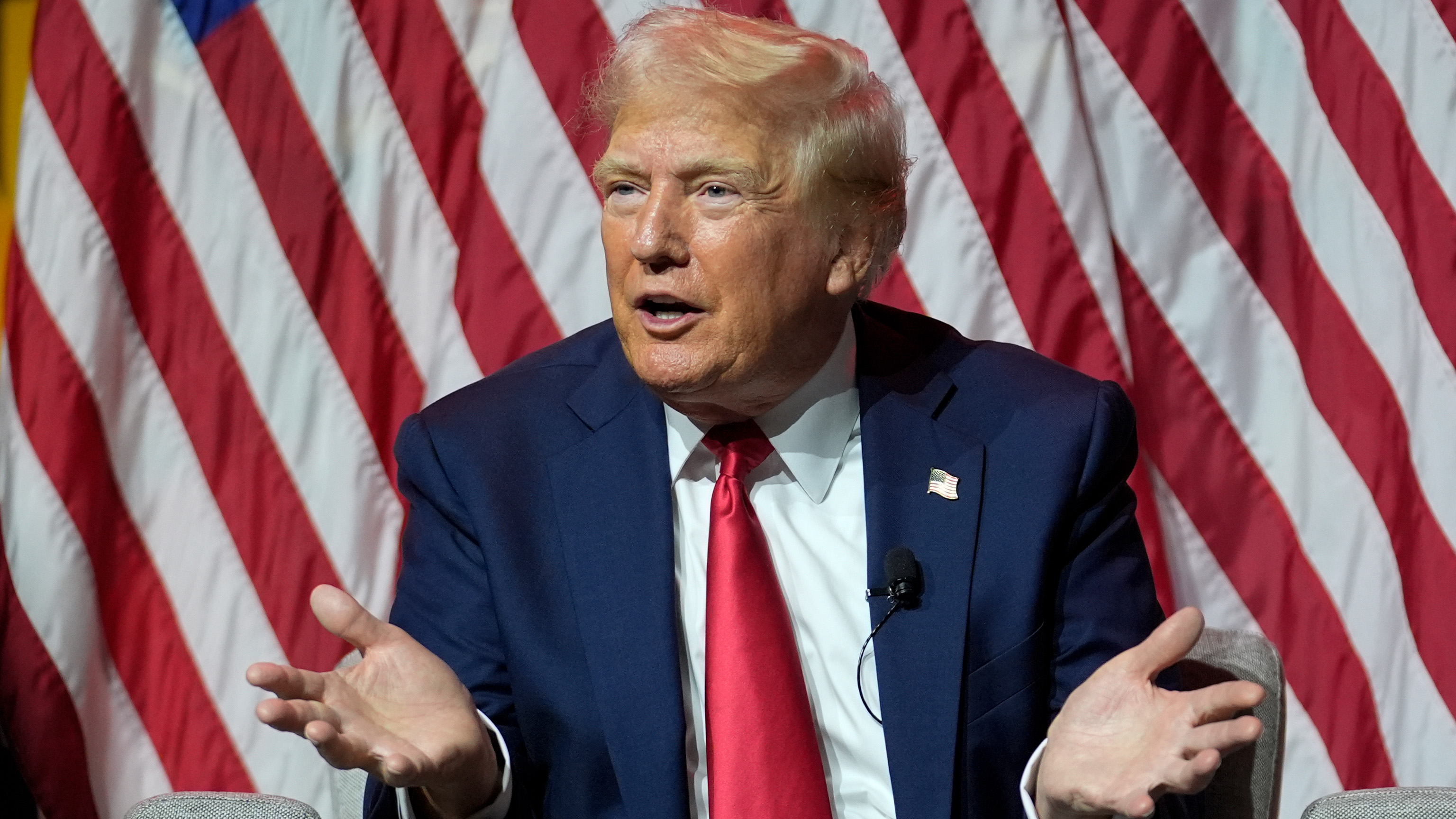 Republican presidential candidate former President Donald Trump speaks at the National Association of Black Journalists, NABJ, convention, Wednesday, July 31, 2024, in Chicago. 