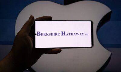 Apple stock sinks after Warren Buffett's Berkshire Hathaway halves stake