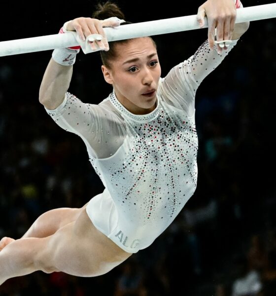 Algeria's Kaylia Nemour uneven bars gold. Suni Lee the bronze. : NPR