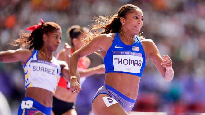 Gabby Thomas advances in women's 200m; Shericka Jackson withdraws