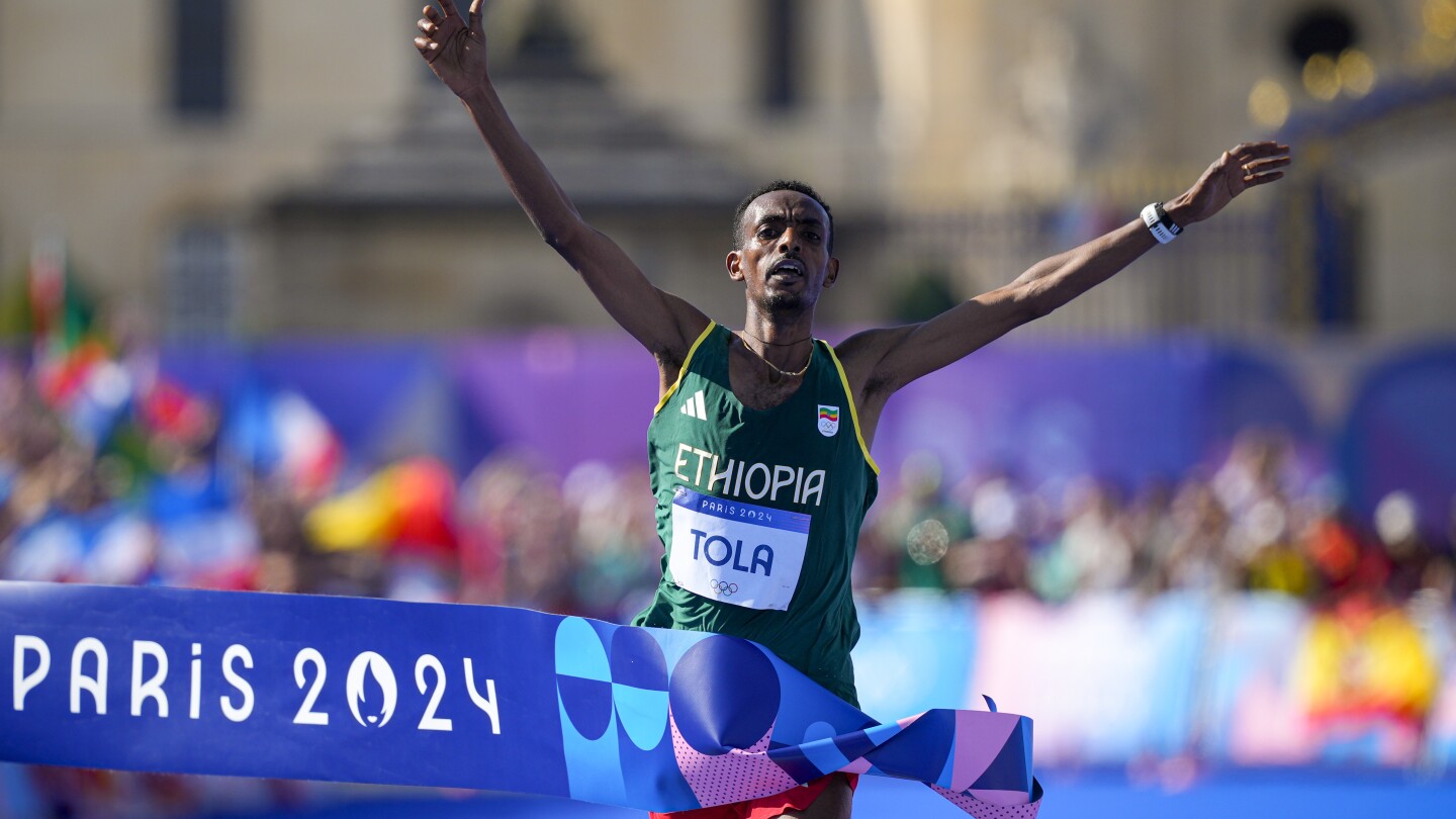 Tamirat Tola wins men's marathon at ParisOlympics