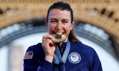 Who is U.S. cyclist Kristen Faulkner, the winner of the women's road race?